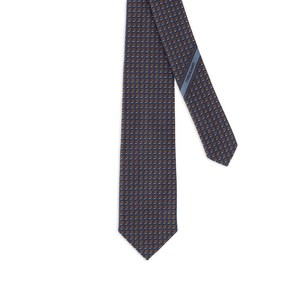 페라가모 기하학 패턴 실크 넥타이