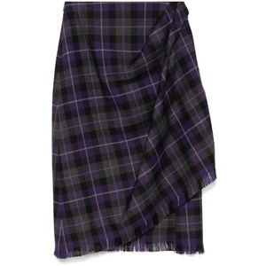 디올 타탄 체크 미디 스커트