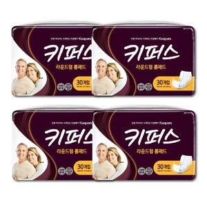 키퍼스 남녀공용 라운드형 롱패드 성인기저귀, 30개입, 4개