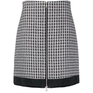몽클레르 A라인 트위드 스커트, 화이트계열+블랙계열, Italy 42(KR 55)