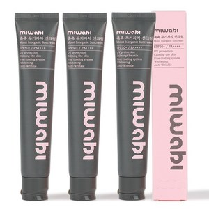 미와비 무기자차 선크림 끈적임 눈시림 없는 민감성 SPF50+ PA++++, 50ml, 3개