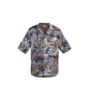 디젤 아트 프린트 반소매 셔츠, 블루계열, Italy 48(KR 100-105)