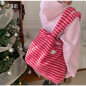 뽀글이 가방 숄더백 빅백 보부상백 예쁜 가벼운 여행 여성겨울 크리스마스 선물 양털 단가라 스트라이프 퍼