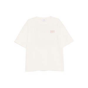 메종키츠네 로고 프린트 티셔츠, 베이지계열+레드계열, Standard XS(KR 90)