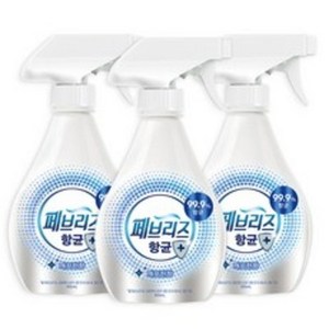페브리즈 항균플러스 섬유탈취제 깨끗한향 본품, 360ml, 3개