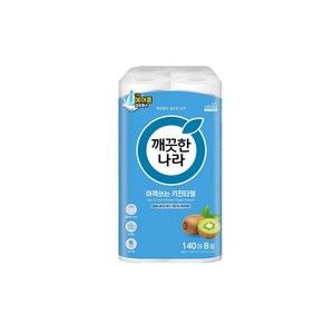 깨끗한나라 아껴쓰는 천연펄프 키친타올, 140매, 8개