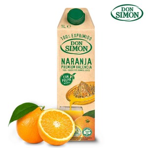 돈시몬 100% 착즙 오렌지주스, 1L, 2개