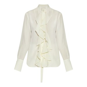 알렉산더맥퀸 러플 실크 탑, 베이지계열, Italy 40(KR 55)