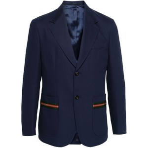 구찌 웹 스트라이프 장식 블레이저, 블루계열, Italy 50(KR 110)