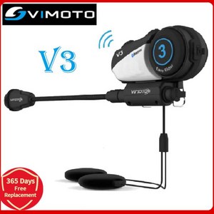 Vimoto 영어 버전 다기능 GPS 양방향 무선 블루투스 오토바이 헬멧 블루투스 헤드셋 V3, 1개