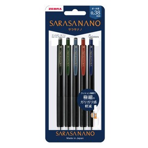 제브라 사라사 나노 젤잉크펜 0.38mm 5색 세트, 혼합 색상, 1개