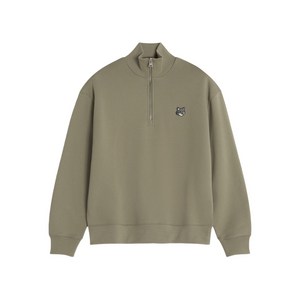 메종키츠네 하프 지퍼 폭스 헤드 자수 스웨트셔츠, 그린계열, Standard M(KR 100)