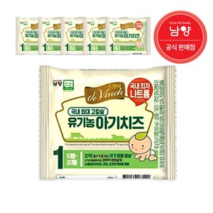 남양 드빈치 유기농 아기치즈 1단계_, 180g, 5개