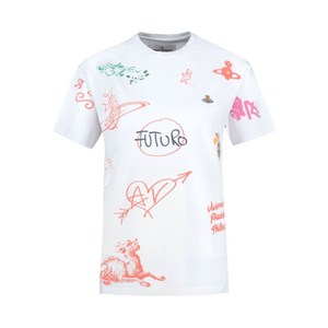 비비안웨스트우드 프린트 티셔츠, 화이트계열, M(KR 100)