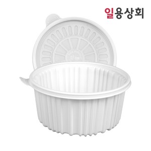 [ILYONG] 탕용기 JH 225파이 중 2500ml 100세트 PP 백색, 100개, 1세트