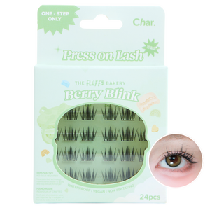 Char 핸드메이드 더 플러피 베이커리 베리 블링크 인조 속눈썹, 블랙, 1개