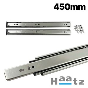 하츠 3단 볼레일 45폭 450mm 서랍레일 1조 가구레일 일반레일 댐핑레일 피스포함, 1세트, 일반 가구레일 45폭 450mm