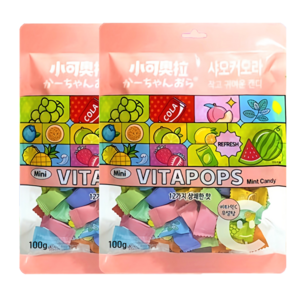 샤오커오라 민트향 비타민C 과일 12종 믹스 베트남 무설탕 사탕 캔디, 100g, 2개