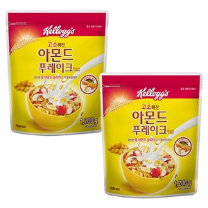 켈로그 아몬드 푸레이크 시리얼, 1.2kg, 2개