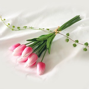 조아트 향기나는 튤립 9송이 조화 꽃다발, 딥핑크