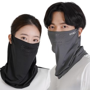 르포스 자외선차단 쿨 스포츠 골프 마스크 1+1, 블랙+다크그레이, FREE, 1세트