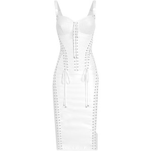 돌체앤가바나 패널 미디 드레스, 화이트계열, Italy 38(KR 33)