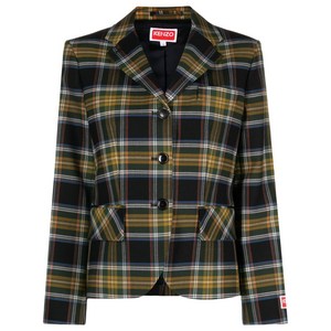 겐조 타탄 체크 싱글 브레스티드 블레이저