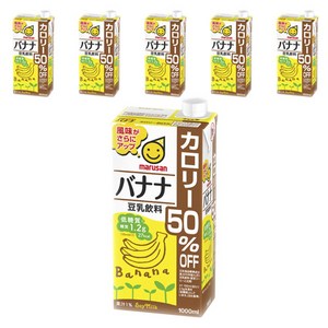 마루산 칼로리 50% 오프 바나나 두유 음료, 6개, 1L
