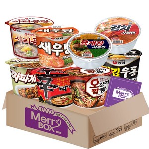 큰사발면 세트4호 {신라면+새우탕면+튀김우동+오징어짬뽕+짜파게티+사리곰탕+육개장사발면+김치사발면}+메세지카드