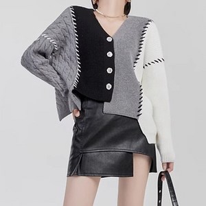 데일로엔 여성 스티치 퀼팅 포인트 긴팔 가디건