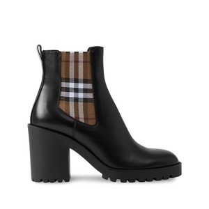 버버리 체크 패널 앵클 부츠, Europe 36.5(KR 235), 블랙계열