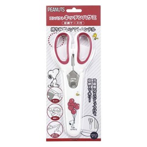 다마하시 피너츠 스누피 19.5cm 콤팩트 주방가위 마그넷 수납케이스 포함, 화이트, 215x89x17m..., 1개