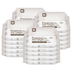 마더케이 신생아용 프리미엄 순면 건티슈 휴대형, 60g, 15매, 20개