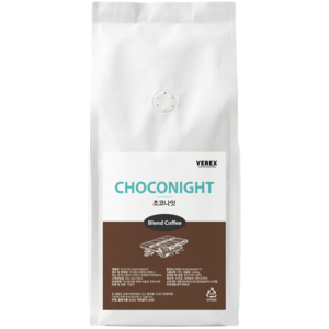 베렉스커피 초코나잇 산미없는 고소한 초코 블렌드 원두커피, 1kg, 홀빈(분쇄안함), 1개