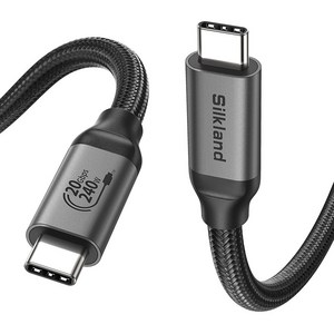 실크랜드 USB3.2 gen2 케이블 C타입-C타입 8K 240W 20Gbps 고속충전 데이터 케이블