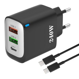 3in1 c타입 고속 충전기 240W 2USB+1PD3.0 + C TO C 1M 100w 케이블 세트