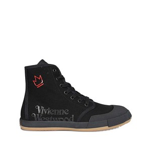 비비안웨스트우드 로고 프린트 하이탑 스니커즈, IT 39(KR 240), 블랙계열