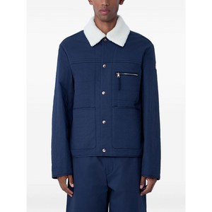 몽클레르 로고 패치 시어링 칼라 재킷, 블루계열, Numeric 2(KR 96-180)