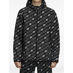 아디다스 모노그램 윈드브레이커 재킷, 블랙계열+화이트계열, L(KR 105)