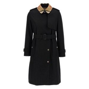 버버리 체크 패턴 칼라 벨트 트렌치 코트