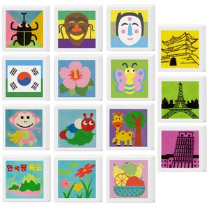 [동화오피스] 데코샌드 액자만들기 / 샌드아트 DIY 어린이 만들기키트, 109 태극기, 1개