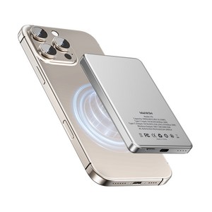 Mankiw맨큐 초슬림 미니 맥세이프 보조배터리 휴대용 고속 유선 무선충전