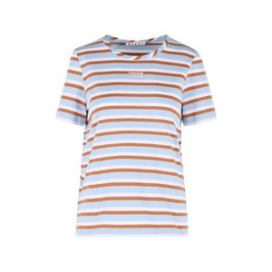 마르니 스트라이프 로고 티셔츠, 블루계열+화이트계열, Italy 36(KR 44)