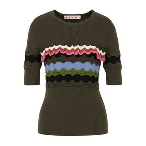 마르니 콘트라스트 스티치 티셔츠, 그린계열, Italy 40(KR 55)