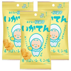 Maruka Food Expenses Rich Series 오징어 튀김 스낵 새콤한 레몬 맛, 22g, 3개