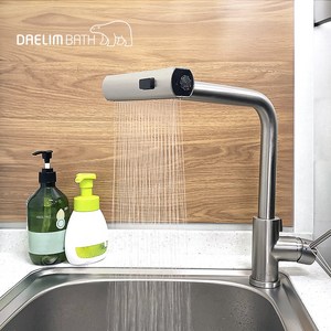 대림바스 와이드 폭포수수전 무광싱크대수도꼭지 DL-K2115SN