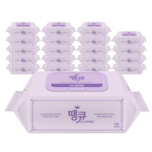 땡큐 물티슈 캡형, 100매, 230g, 20개