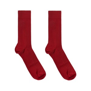 베르사체 로고 자수 골지 양말, Standard M, 레드계열