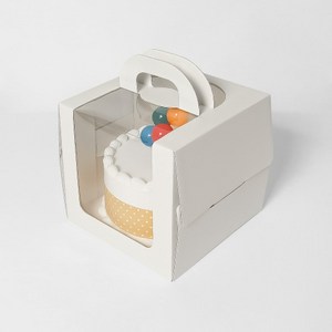 [대량할인] 아임팩킹 네이키드 사각 케이크 박스 1호_화이트(150mm(h)), 화이트 1호 150mm(받침대 별도), 50개