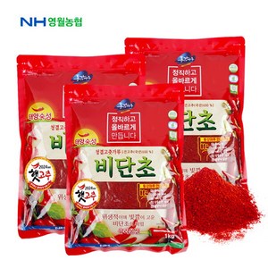 청결고춧가루 비단초 1kgx3봉, 3개, 1kg